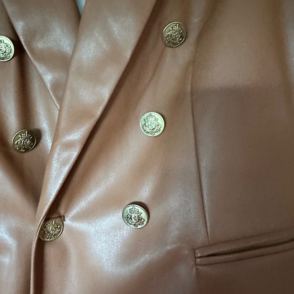 Loft Faux Leather Double-breasted blazer - Picture 6 of 7